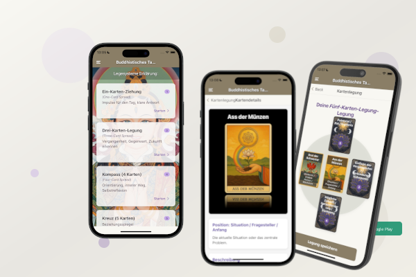 Buddhistisches Tarot App auf verschiedenen Geräten